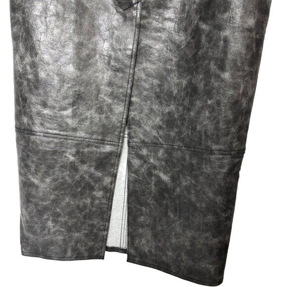 ASOS DESIGN Faux Leather Utility Midi Skirt Washed Black Size 6 - Picture 7 of 14